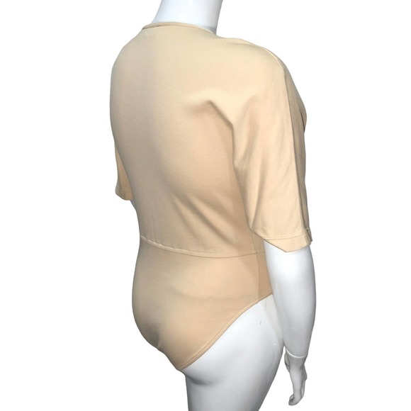 Donna Karan Womens Size M Beige Bodysuit Boxy Vintage Basic - Picture 6 of 12